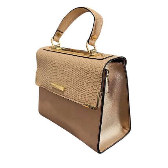 Dune London Women's Hand Bag Pink Gold Colour Faux Alligator Pattern - Picture 2 of 11